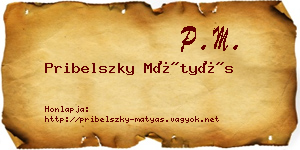 Pribelszky Mátyás névjegykártya